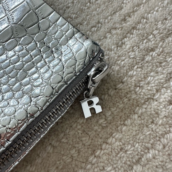 ROTATE Birger Christensen Metallic Croc-Effect Leather Mini Skirt - Picture 4 of 12